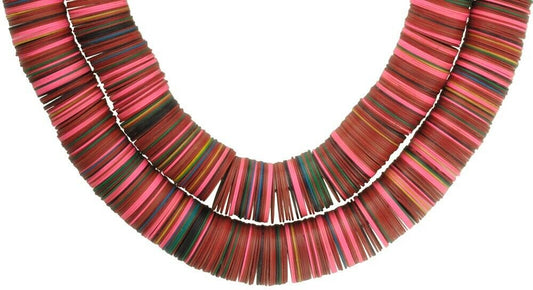 Old Bohemian Czech Vulcanic Disk African Trade Beads 15Mm - alternate view