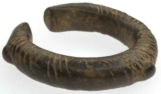 Antique Brass Bronze Bracelet Currency African Fulani Ghana Art Authentic - alternate view