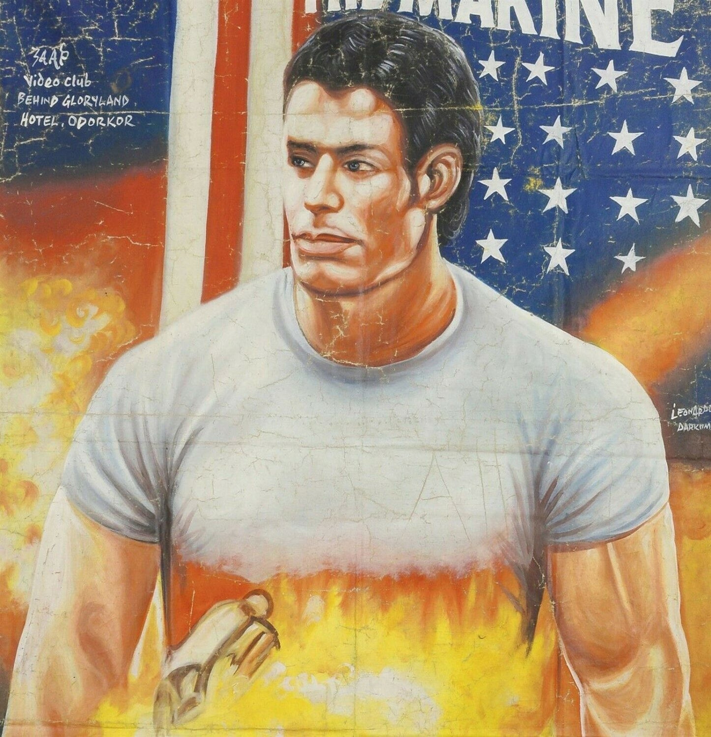 Unique "The Marine" Movie Poster - Hand-Painted Art From Ghana - alternate view