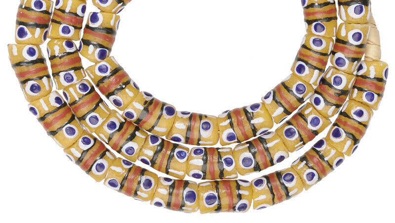 Recycled Beads Powder Glass Krobo Handmade Ethnic Necklace African Trade Ghana - alternate view