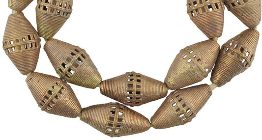 New Large Ashanti Brass Beads - Exquisite Handmade Craftsmanship - alternate view