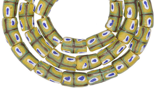 Fancy Powder Glass Beads - 10-11Mm African Trade Beads - alternate view