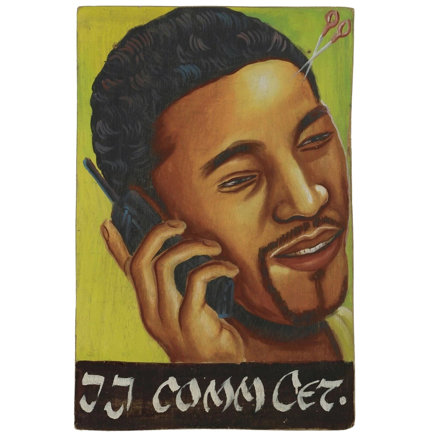 Hand-Painted Ghana Telecom Sign – JJ Comm. Center Art Board