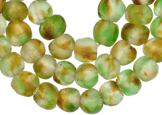 Translucent Recycled Glass Beads - 21.5" African Trade Beads - alternate view