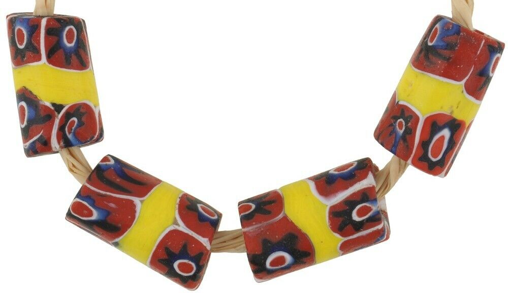 Rare African Trade Beads Banded Old Millefiori Venetian Glass Beads Ghana Trade - alternate view