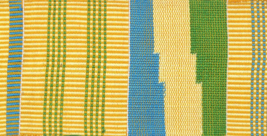 Authentic Handwoven Kente Scarf - Ghanaian Kente Stole - product focus