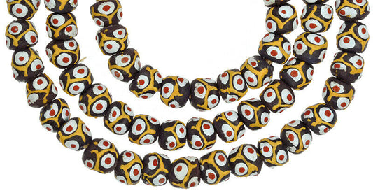 Fancy African Trade Beads - Recycled Glass Krobo Beads 11Mm - alternate view