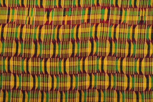 Handwoven Ashanti Kente Cloth – Woman Size 73"x39" (Vintage 1970s)
