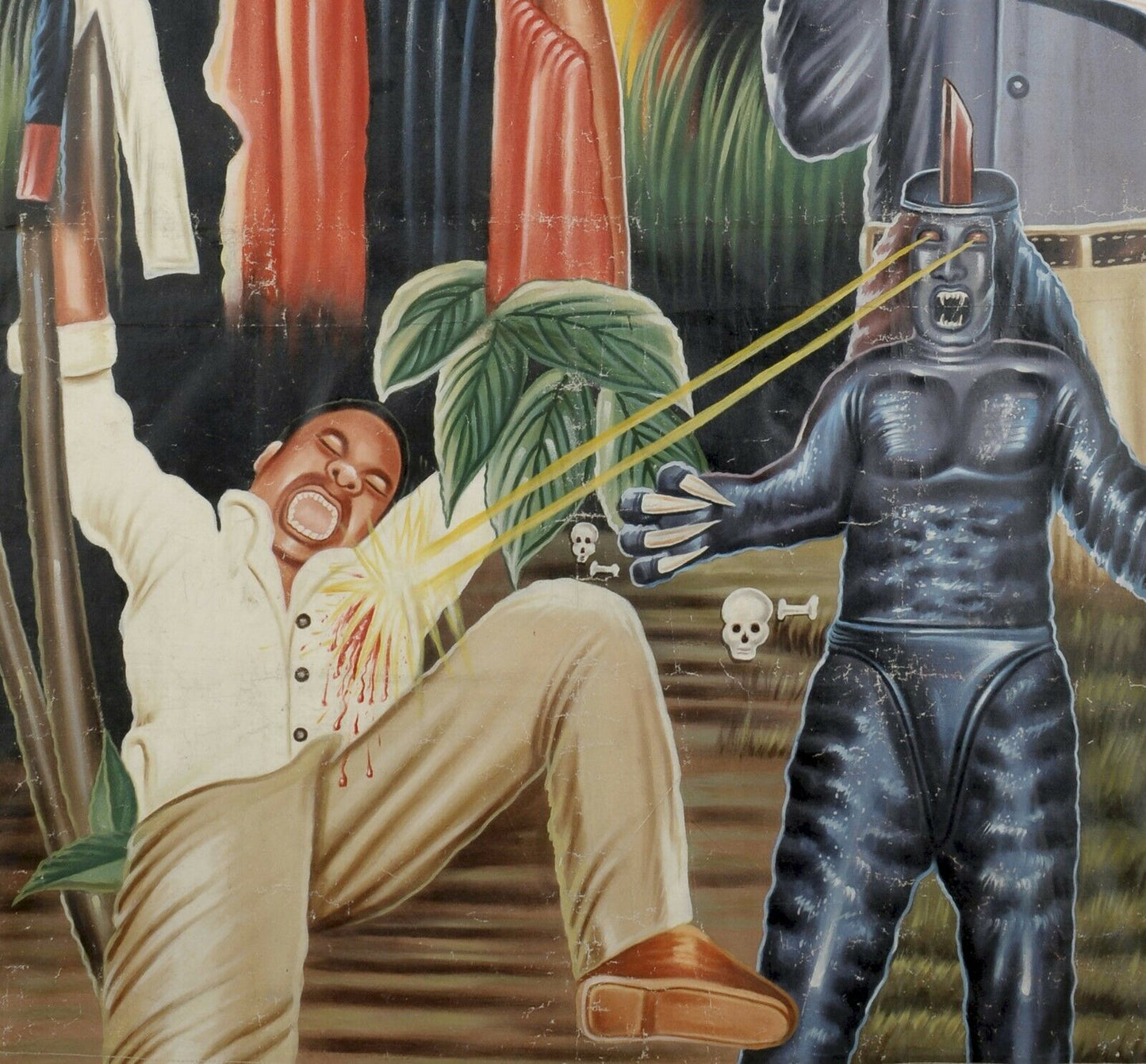 Ghana Hand Paint Movie Poster African Cinema 40 Days In The Wilderness - close-up