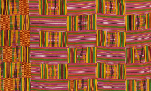 Handwoven Ashanti Kente – Vintage 1970s Woman‑Size Ceremonial Cloth