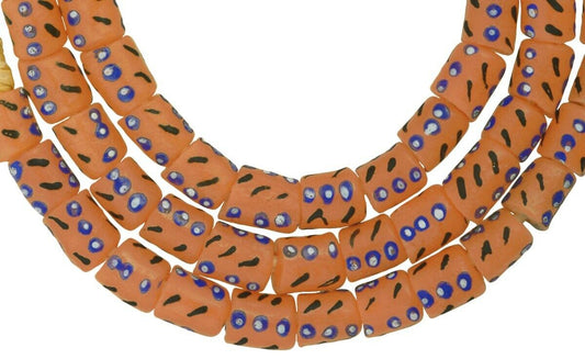 Authentic Ghanaian Fancy Powder Glass Beads - 8Mm, 25" Strand - alternate view