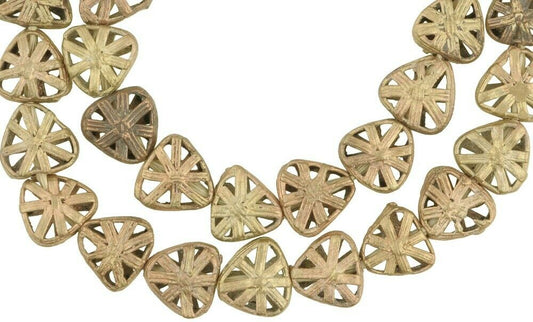 New Handcrafted Ashanti Tabular Brass Beads - Authentic Ghanaian Craft - alternate view