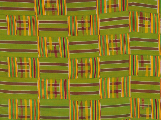 Handwoven Ashanti Kente Cloth – 1970s Woman Size 76″×39″