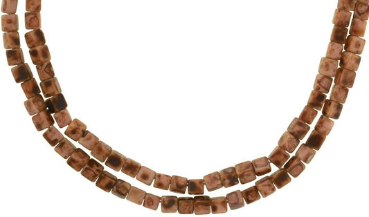 Old Czech Cube Glass Trade Beads - Vintage Bohemian African Strand - alternate view