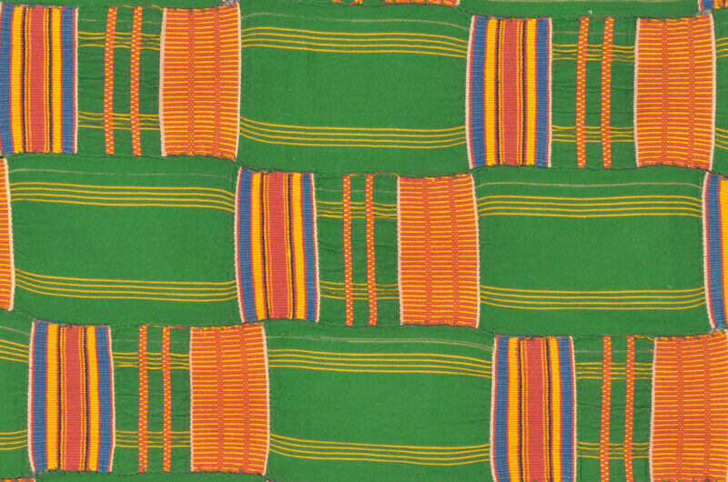 Handwoven Ewe Kente – 1960s Ghana Volta Woman‑Size Cloth 71"x53"