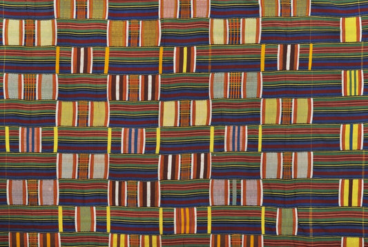 Authentic 1960s Handwoven Ewe Kente Cloth – Woman Size 68″×52″