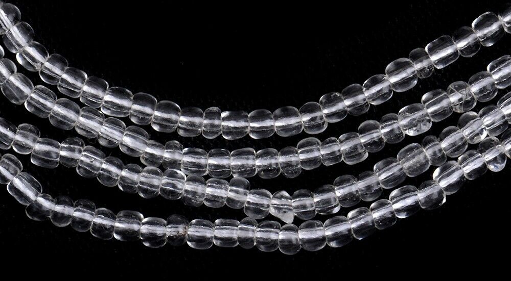 Unique Translucent 2 mm Old Venetian Drawn Seed Beads Strand, ~70 cm