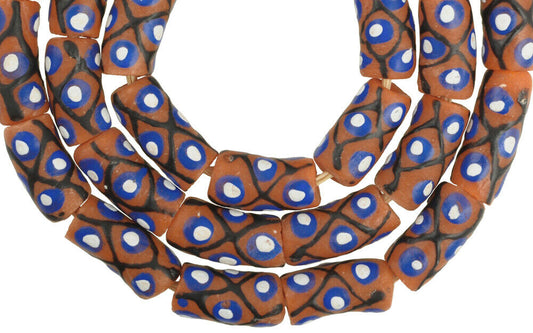 Beautiful 10Mm Fancy African Trade Beads - Ghana Glass Beads - alternate view