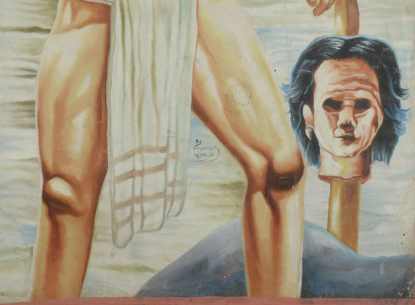 Apocalypto Hand-Painted Movie Poster - Ghanaian Cinema Art - close-up