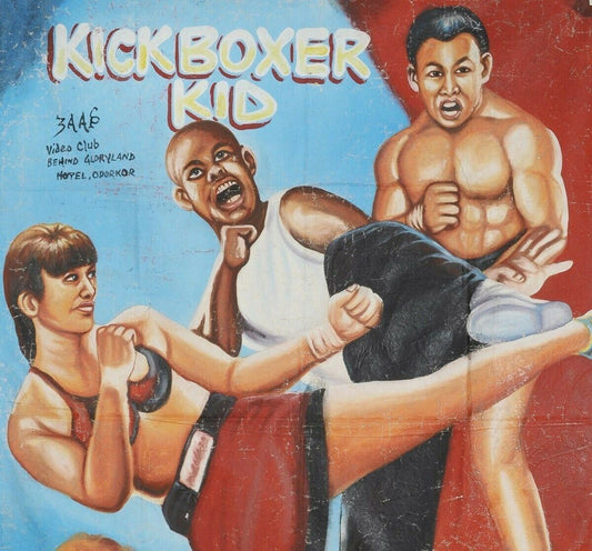 Kickboxer Kid Authentic Hand-Painted Ghanaian Movie Poster - alternate view