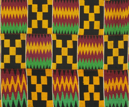 Rare Handwoven Ashanti Kente “Fathia Nkumah” – Woman Size 209 × 105 cm