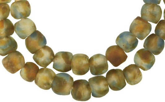 Translucent African Bottle Glass Beads - 14Mm, Handmade In Ghana - alternate view
