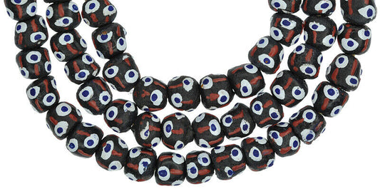 Handmade Ghana Glass Beads - African Trade Beads - alternate view