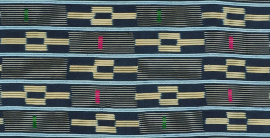 Handwoven Baule Cloth – Woman Size 59½″×32″ – Ivory Coast Vintage