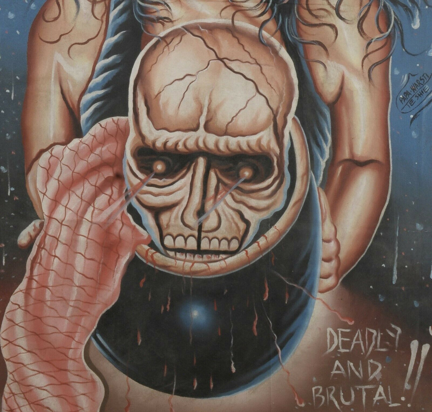 Enemy Within Movie Poster | Hand-Painted African Cinema Art From Ghana - close-up