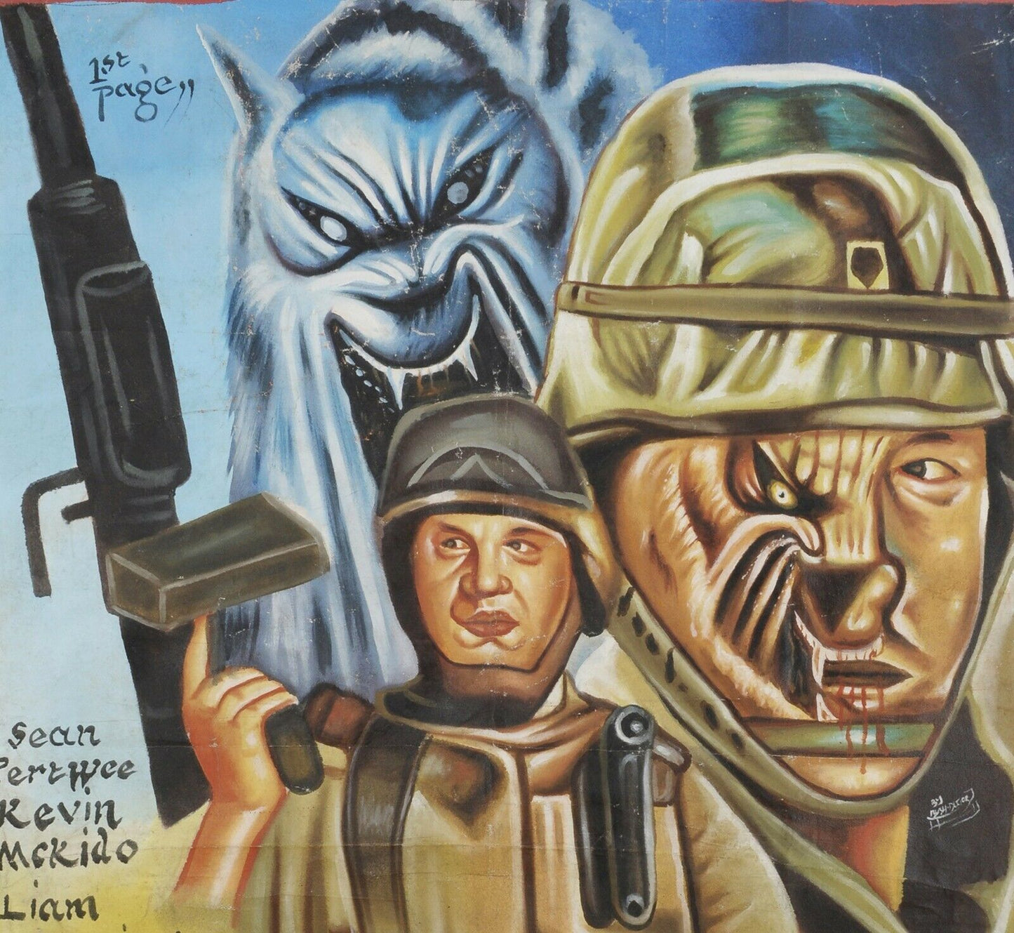 Authentic Dog Soldiers Movie Poster - Hand-Painted In Ghana - alternate view