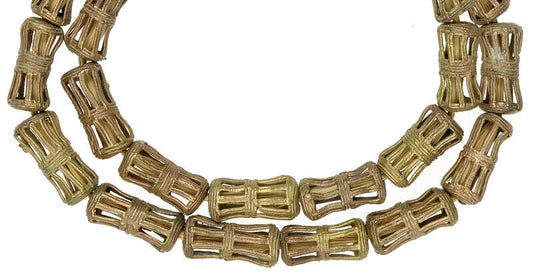 Exquisite Handcrafted Ghanaian Brass Beads - 24.5" Strand - alternate view