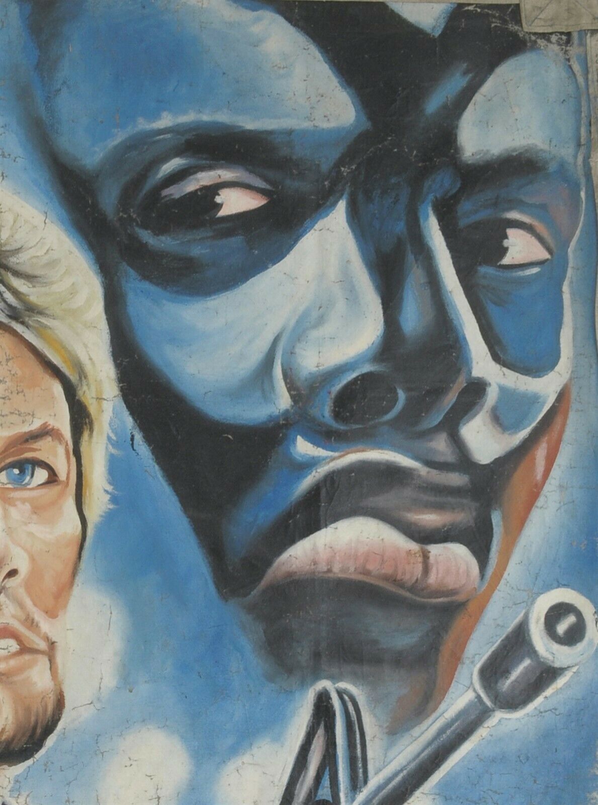 Enemy Unseen - Original Ghana Hand-Painted Action Movie Poster Art - close-up