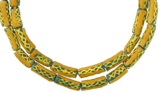 Authentic African Fancy Powder Glass Beads - Ghana Beads - alternate view