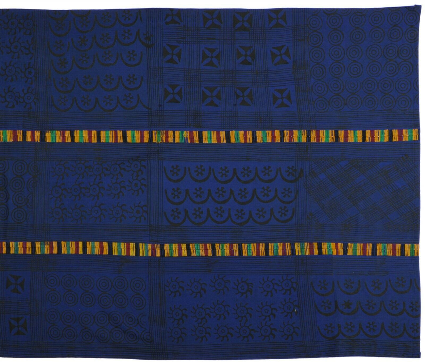 Adinkra Cloth Ghana Ashanti African Art Fabric Hand Stamped West Africa - alternate view