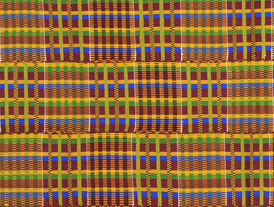 Handwoven Ashanti Kente Woman Size Vintage Cloth – 77 ½″ × 49″