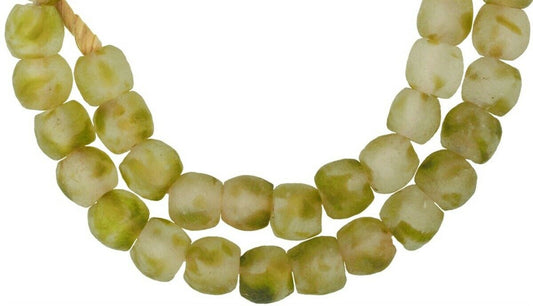 Translucent Powder Glass African Trade Beads - Handmade In Ghana - alternate view