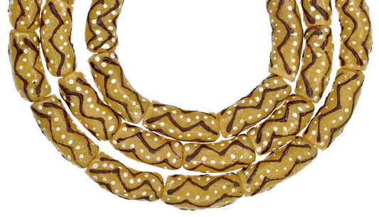 African Trade Beads - Fancy Powder Glass Beads, 9Mm, 26" Strand - alternate view