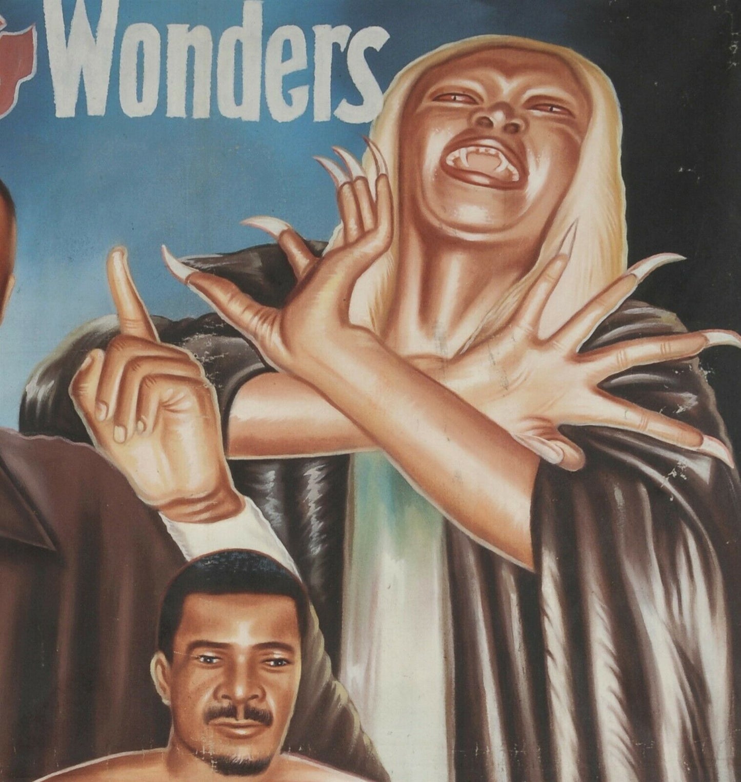 Authentic Hand-Painted Signs And Wonders Movie Poster From Ghana - zoomed-in detail