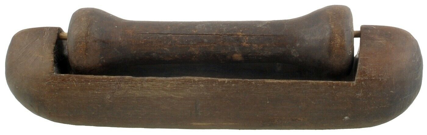 African Art Old Kente Loom Wooden Weaving Tool For Woven Cloth Ashanti Ghana - enhanced texture view