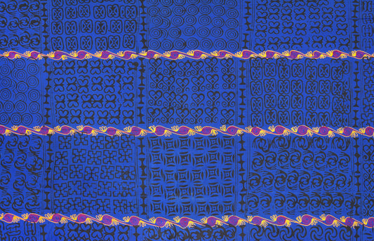 Adinkra Sankofa Symbol African Cloth Ghana Hand Stamped 3 - alternate view