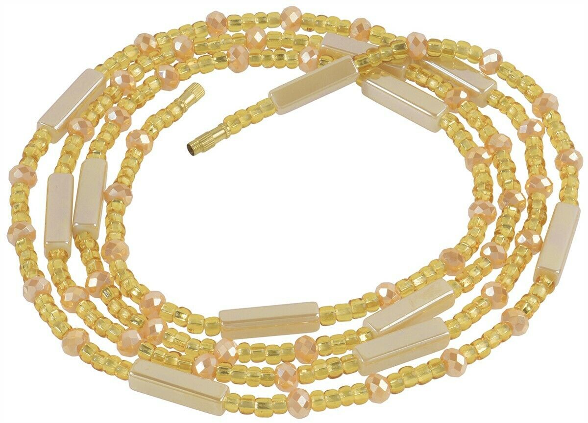 Screw Clasp Golden Glow African Waist Beads – Handmade Body & Belly Jewelry