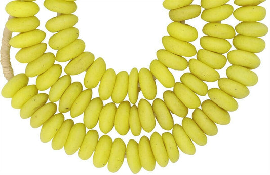 Beads Recycled Glass Powder African Trade Disks Spacers Jewelry - alternate view