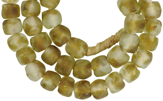Translucent Recycled Krobo Glass Beads, 21" African Trade Strand - alternate view