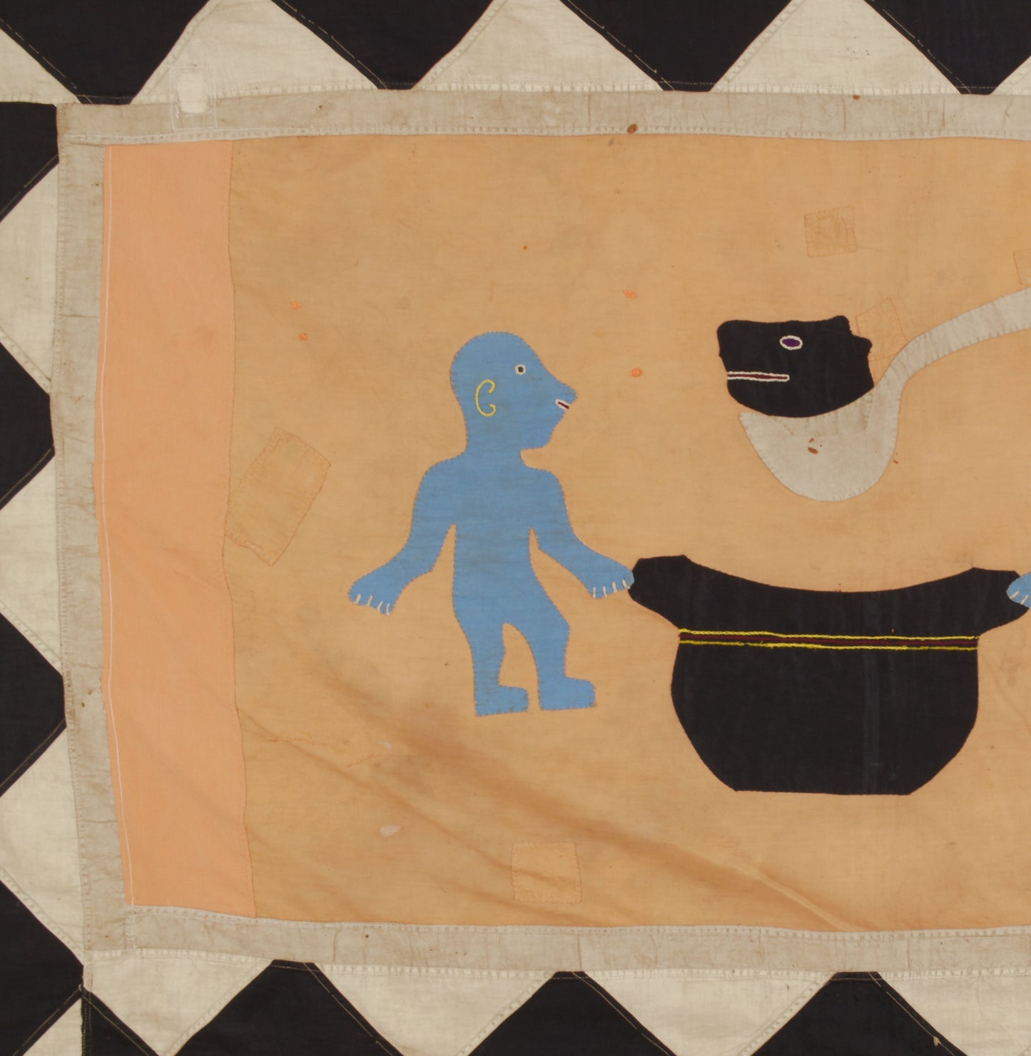 Vintage Ghana Asafo Frankaa Flag 60″×39½″ – Cape Coast Festival