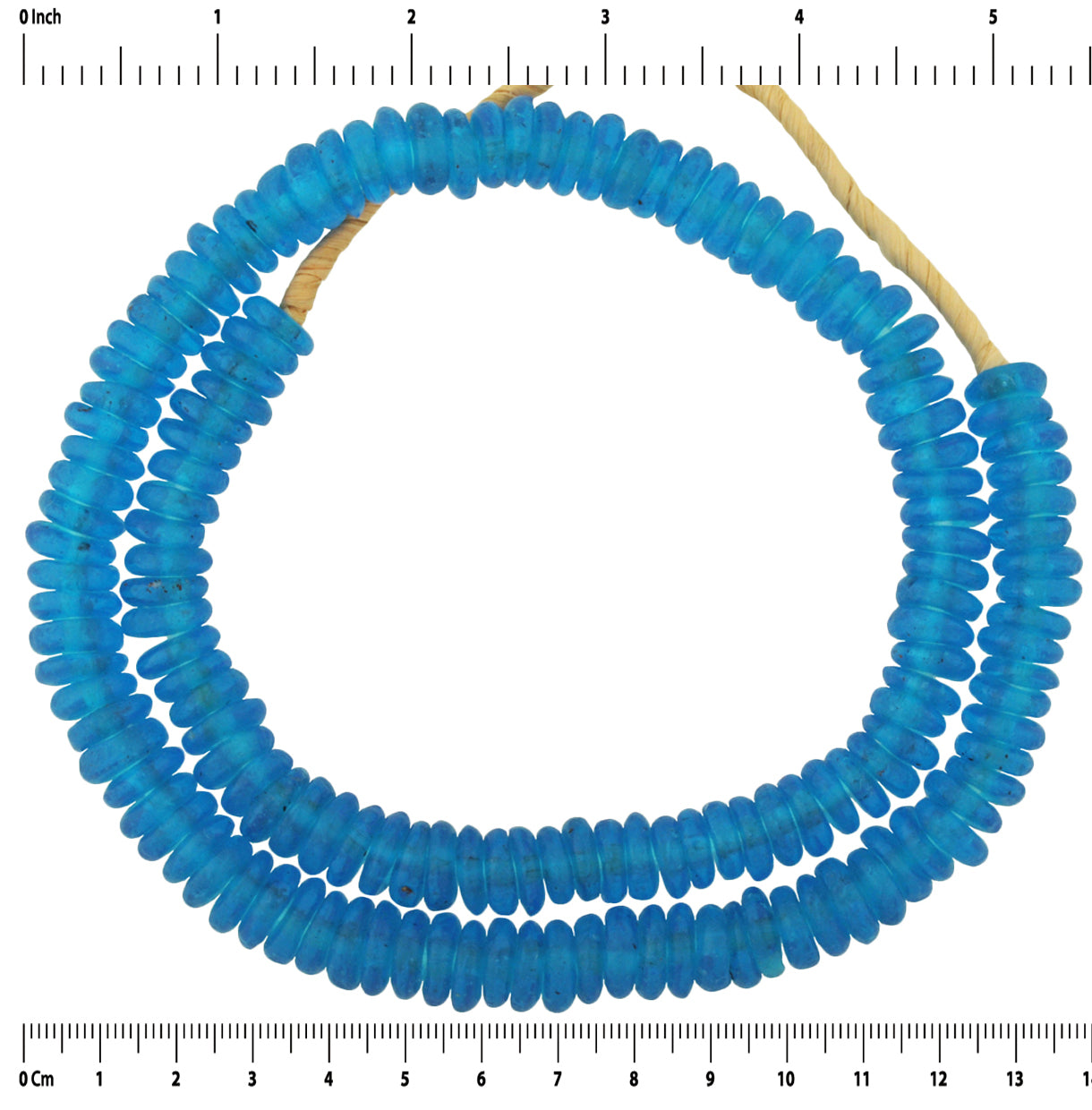 Recycled Glass Beads, African Trade Handmade In Ghana - close-up