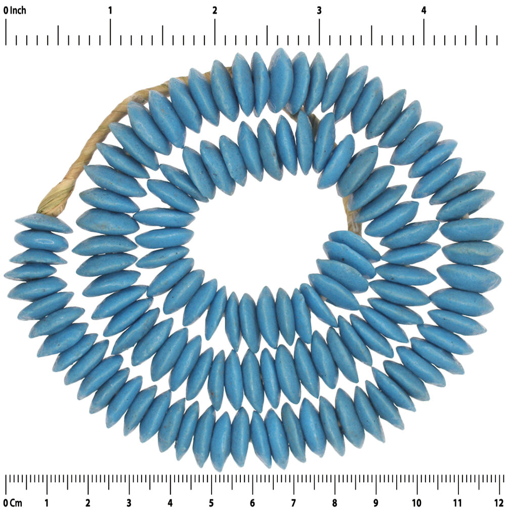 Authentic Krobo Glass Beads: Recycled African Trade Beads 52Cm - close-up