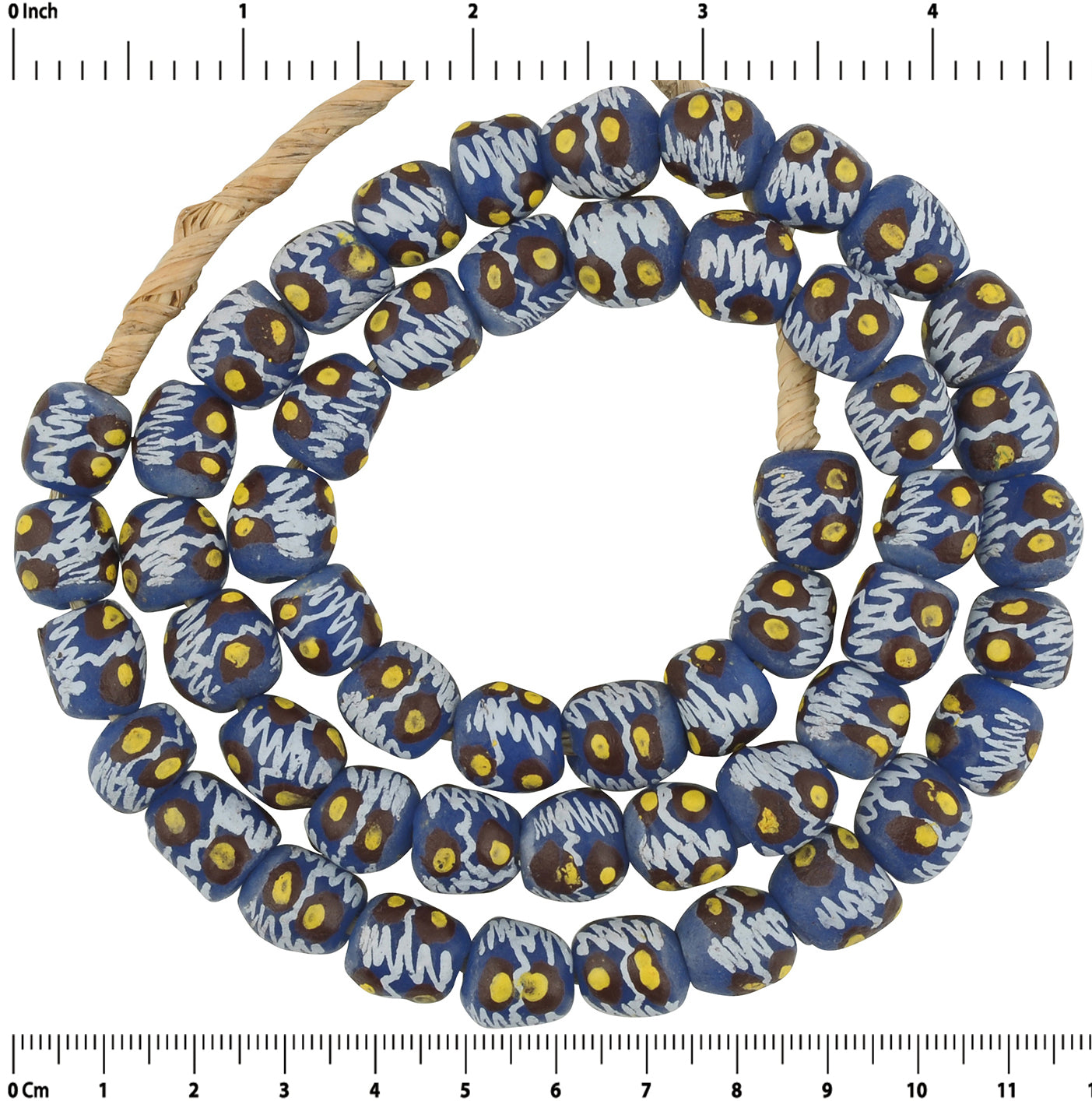 African Trade Beads - Fancy Recycled Glass Krobo Beads From Ghana - partial view