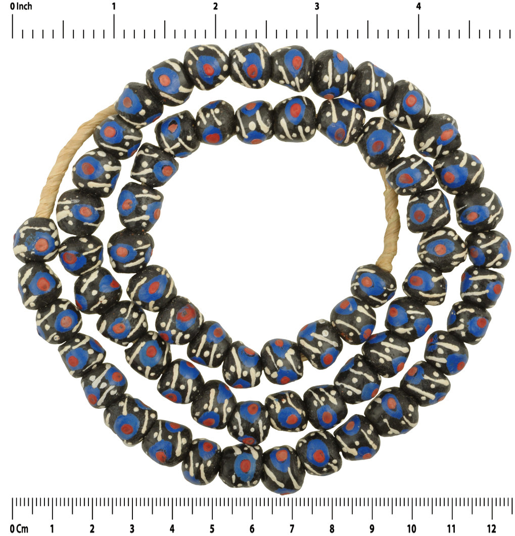 Exquisite African Trade Beads - Fancy Ghana Powder Glass Krobo - close-up
