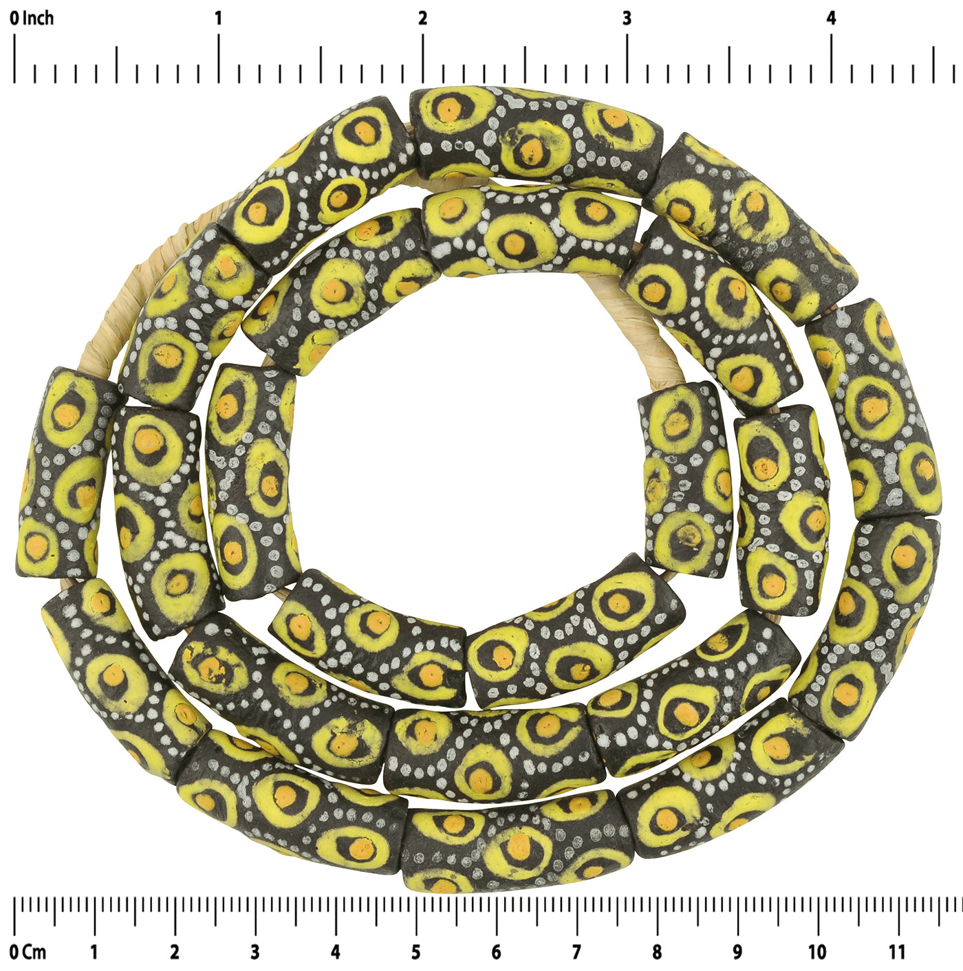 New African Trade Beads - Handmade 10Mm Powder Glass Ghana Beads - zoomed-in detail