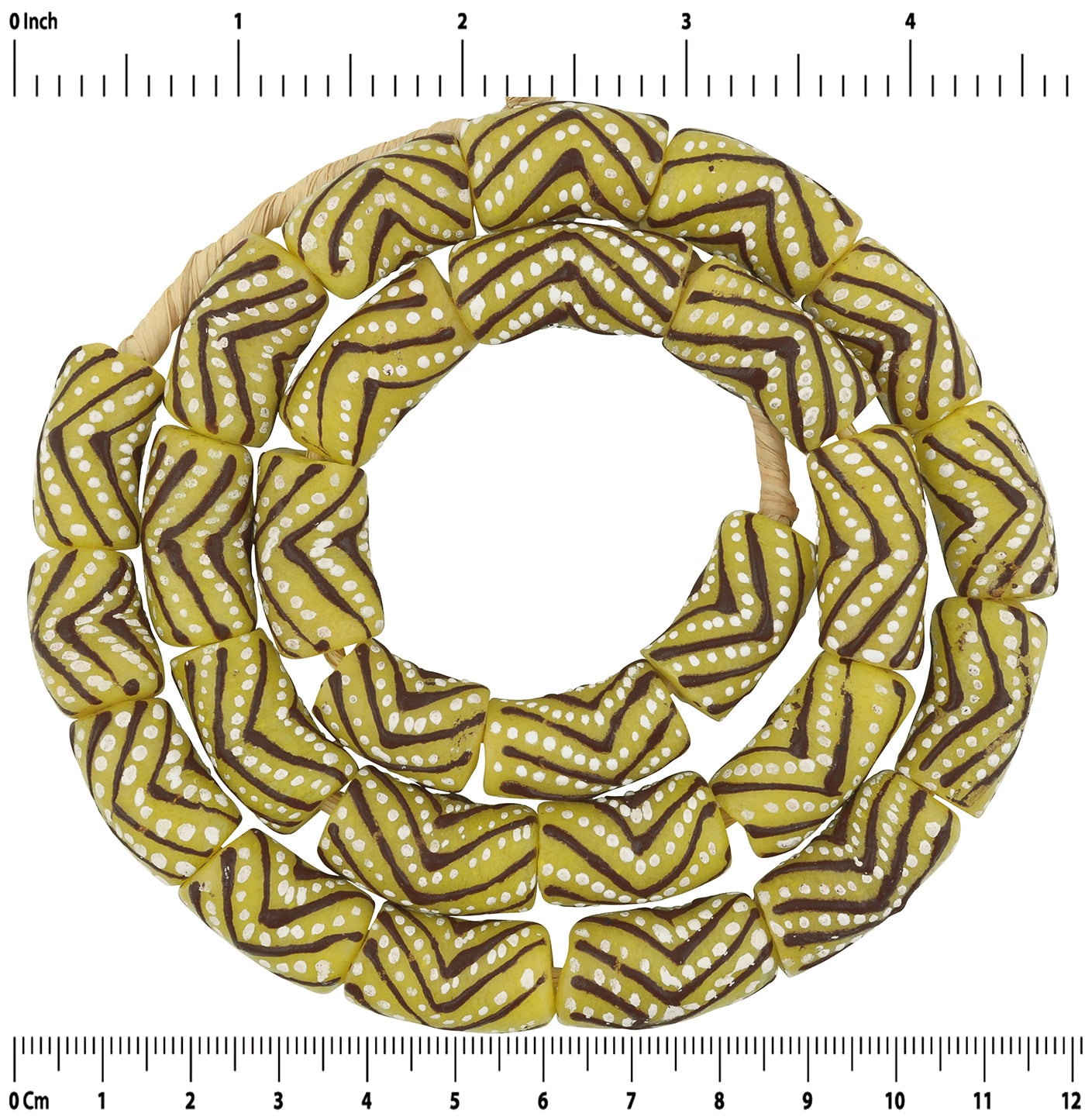 Beautiful African Trade Beads - Fancy Powder Glass Beads, Ghana - zoomed-in detail